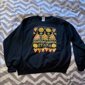 Pizza Sweatshirt Ugly Christmas Sweater Size M